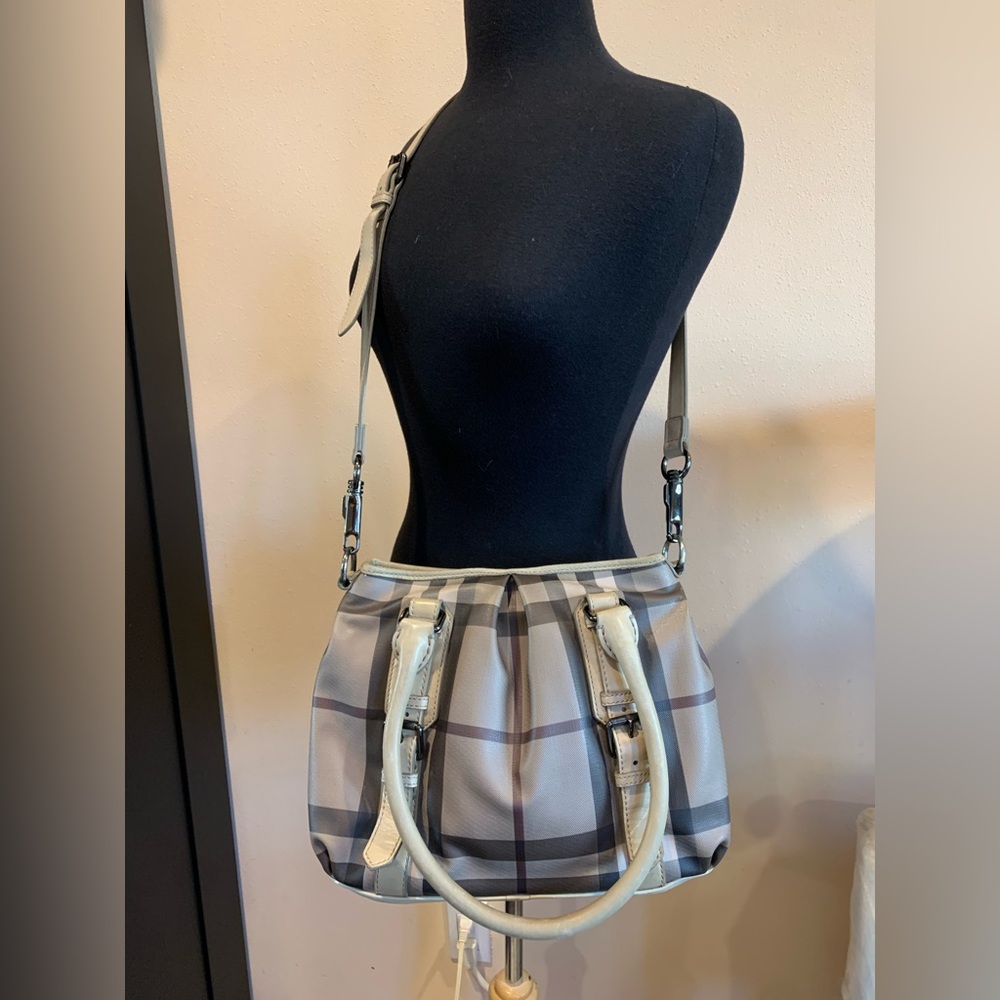 BURBERRY Smoked Check Coated Canvas Northfield Bag shoulder /crossbody bag